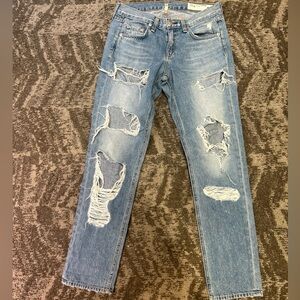 Rag And Bone / Jean For Intermix Distressed Denim Boyfriend Jean Color Rebel 24